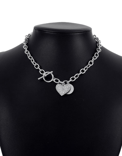 Load image into Gallery viewer, Women&#39;s Round Heart Shape With Imitation Diamond Necklace
