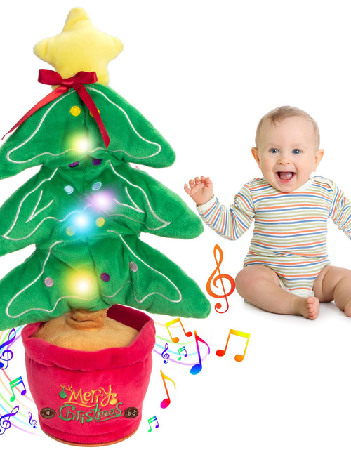 Load image into Gallery viewer, Dancing Christmas Toys Funny Tree Repeat Talking  Electronic Plush Toys Can Sing Record Lighten Early Education Funny Gift Christmas
