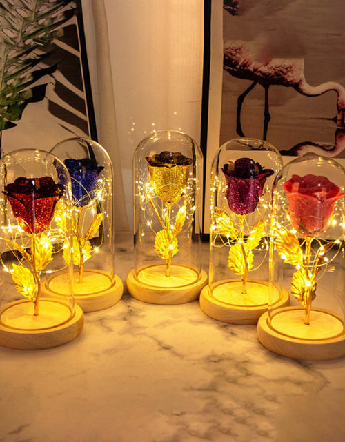 Load image into Gallery viewer, Eternal Rose Flowers LED Light In Glass Cover Gift
