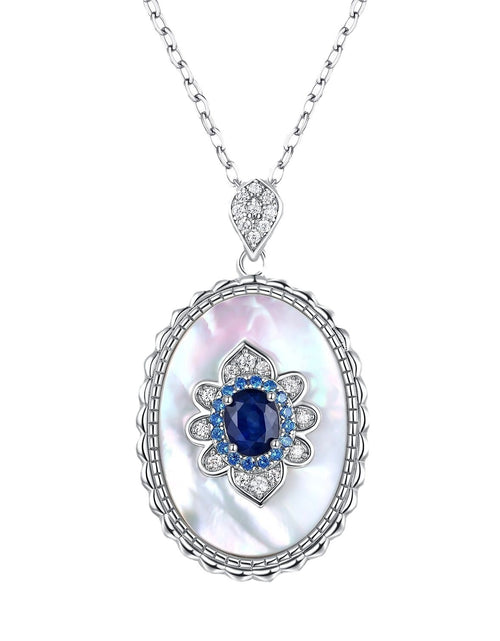 Load image into Gallery viewer, Sapphire Diamond Pendant 925 Sterling Silver Party Wedding Pendants Chain Necklace For Women Charm Jewellery
