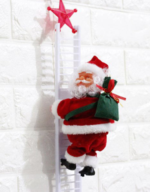 Load image into Gallery viewer, Climbing Ladder Electric Santa Claus Climbing Red Ladder Doll Toy
