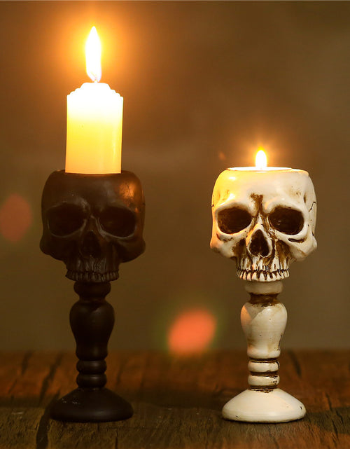 Load image into Gallery viewer, Three-dimensional Skull Column Candlestick Home Decoration
