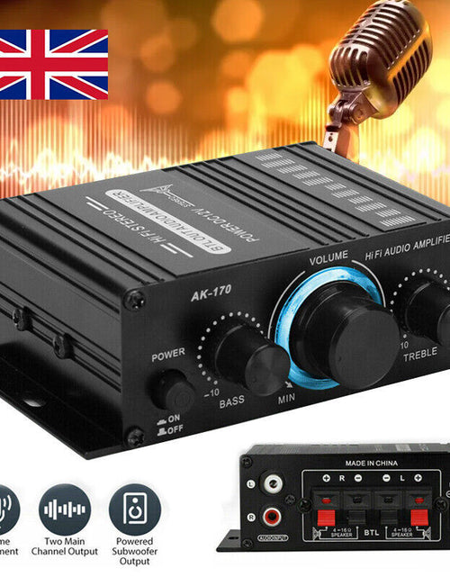 Load image into Gallery viewer, 12V 40W HiFi Power Amplifier Mini Audio Digital Stereo FM AMP Remote
