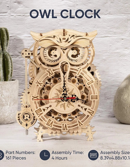 Load image into Gallery viewer, Robotime Rokr Creative DIY Toys 3D Owl Wooden Clock Building Block Kits Gifts Home Decoration
