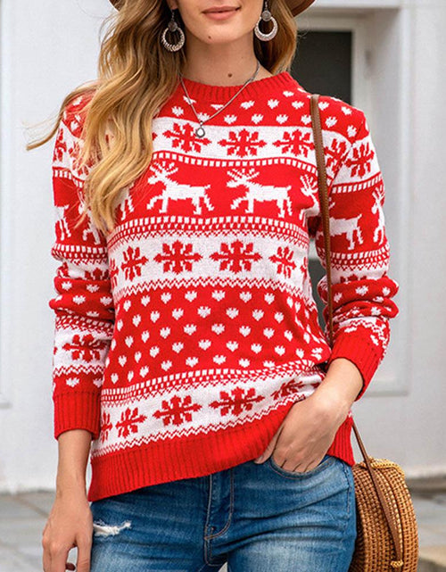 Load image into Gallery viewer, Christmas Sweater Snowflake Pullover Women
