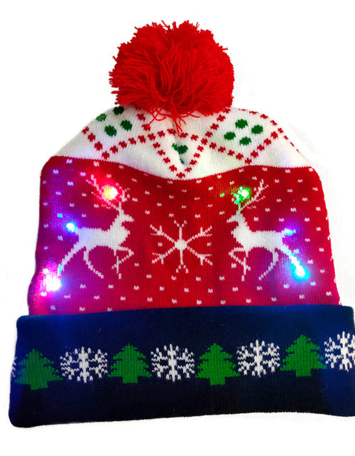 Load image into Gallery viewer, LED Christmas Hat Sweater Knitted Beanie Christmas Light Up Knitted Hat Christmas Gift Adult Kids Xmas New Year Decorations
