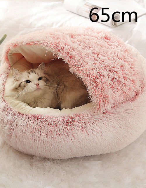 Load image into Gallery viewer, 2 In 1 Dog And Cat Bed Pet Winter Bed Round Plush Warm Bed House Soft Long Plush Pets Bed
