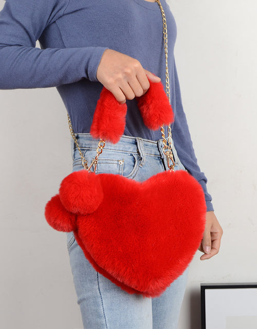 Load image into Gallery viewer, Love Bags Soft Plush Handbags Women Valentine&#39;s Day Party Bag
