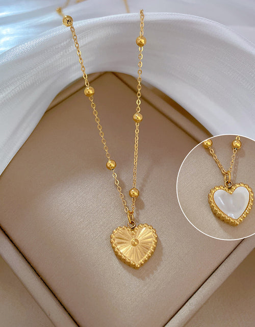 Load image into Gallery viewer, Heart-Shape Love Necklace For Valentines Day Temperamental Personality Minimalist Stove Real Gold Necklace Female
