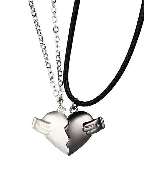 Load image into Gallery viewer, Creative Magnet Love Necklace 2pcs Heart-broken Shape Necklace Men And Women Jewellery
