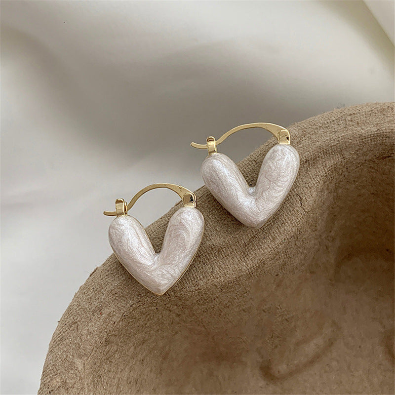 Love Earrings For Women's New Peach Heart Small And Luxury