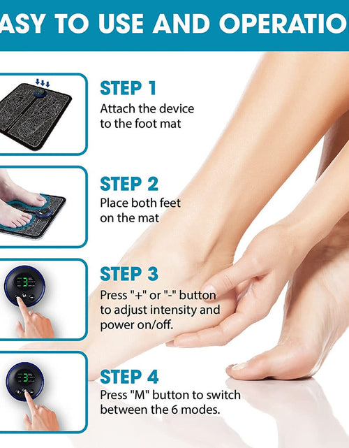 Load image into Gallery viewer, EMS Foot Massager Mat Electric Pad Blood Muscle Circulation Relief Pain LED USB
