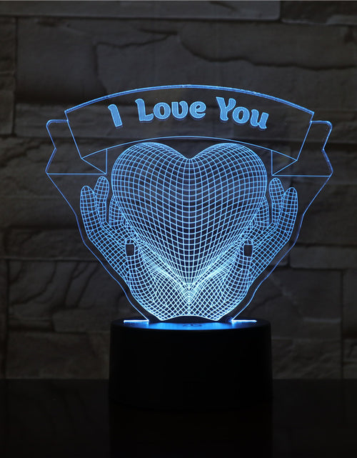 Load image into Gallery viewer, Valentines Day Gift Hands Holding Love 3D Night Light
