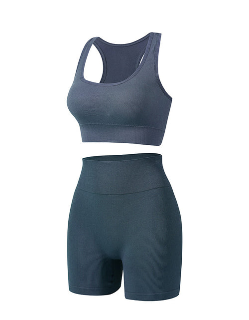 Load image into Gallery viewer, Women&#39;s Wireless Sports Yoga Bra And Shorts Suit
