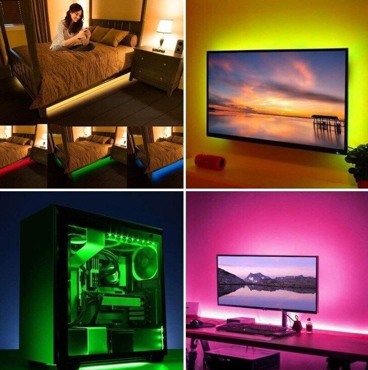 USB LED Light Strip 2-5M RGB Color 5050 Color Changing With TV Kitchen Lighting