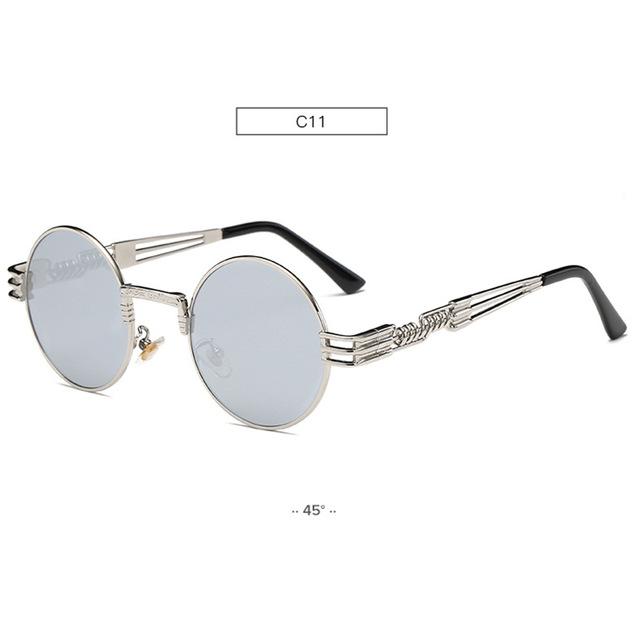 Gold Metal Fashion John Lennon Round Sunglasses Steampunk Sunglasses Mens Womens Retro Vintage Coating Mirrored Eyewear Shades