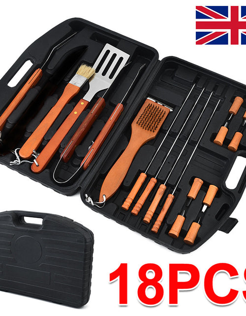 Load image into Gallery viewer, 18PCS BBQ Grill Tools Kit Grilling Accessories Stainless Steel Barbecues Utensil
