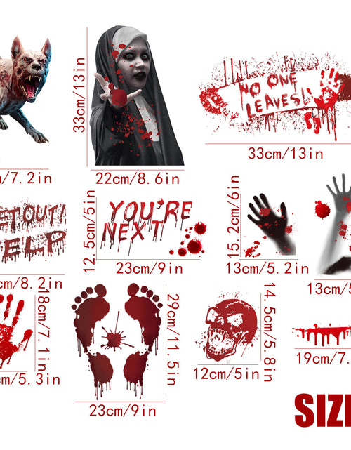 Load image into Gallery viewer, Blood Hands And Feet Skull Horror Bathroom Toilet Stickers
