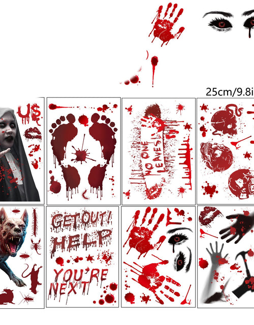 Load image into Gallery viewer, Blood Hands And Feet Skull Horror Bathroom Toilet Stickers
