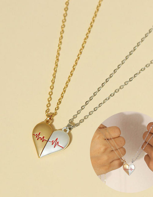 Load image into Gallery viewer, Heartbeat Magnetic Heart Necklace Love Couple Jewellery
