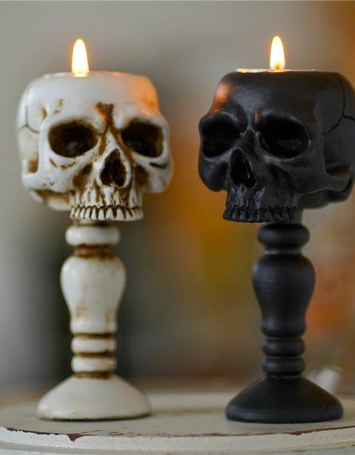 Load image into Gallery viewer, Three-dimensional Skull Column Candlestick Home Decoration
