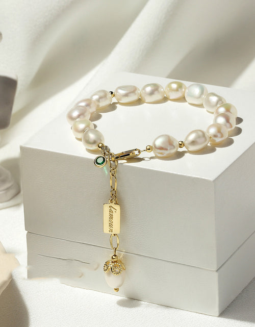 Load image into Gallery viewer, Natural Zircon Pearl Bracelet Luxury Jewellery
