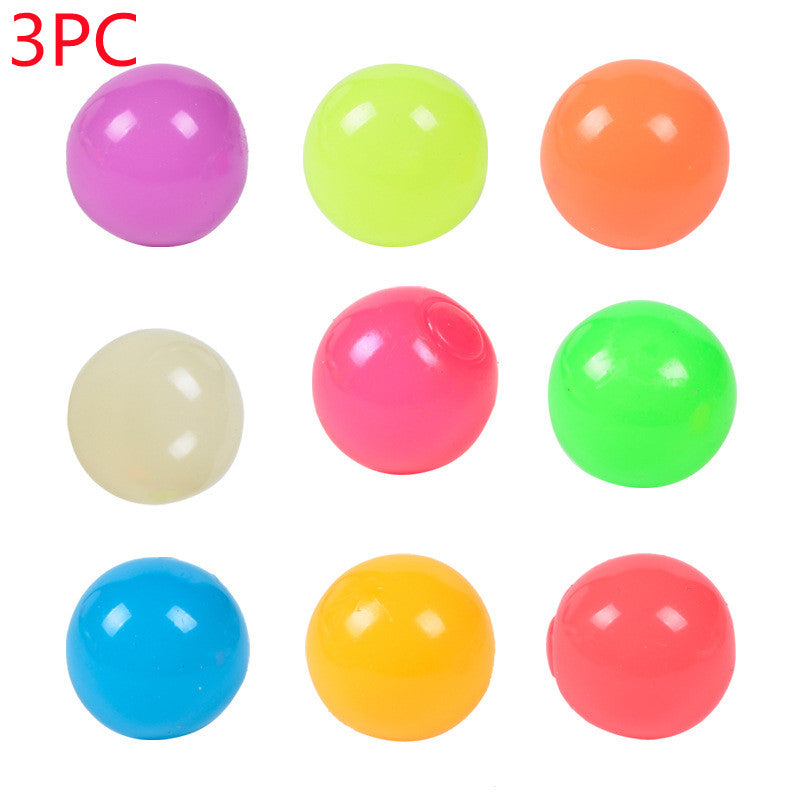 Luminous Sticky Ball Toys Sticky Wall Home Party Games Glow In The Dark Novelty Toys Decompression Squeeze Toy