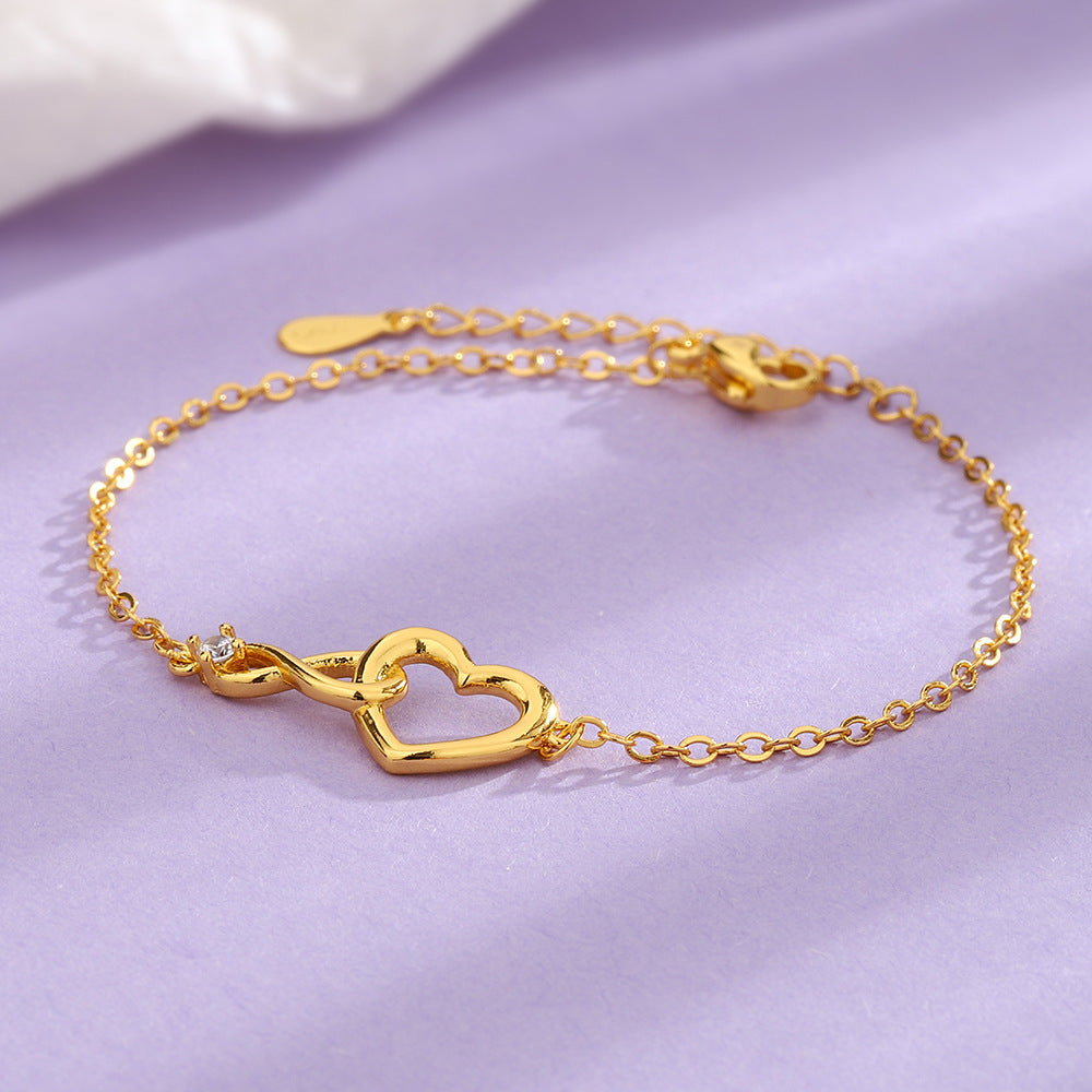 Heart-shape Bracelet Fashion Jewellery Versatile Love Bracelet Gift For Girlfriend Valentine's Day