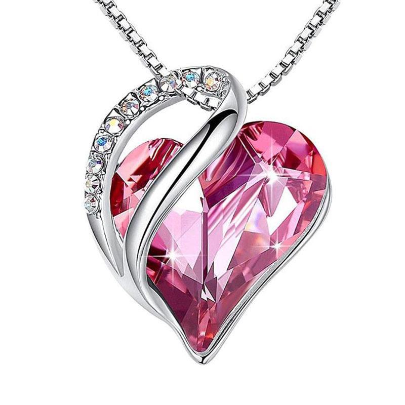 925 Sliver Heart Shaped Geometric Necklace Jewellery Women's Clavicle Chain Valentine's Mothers Day Gift