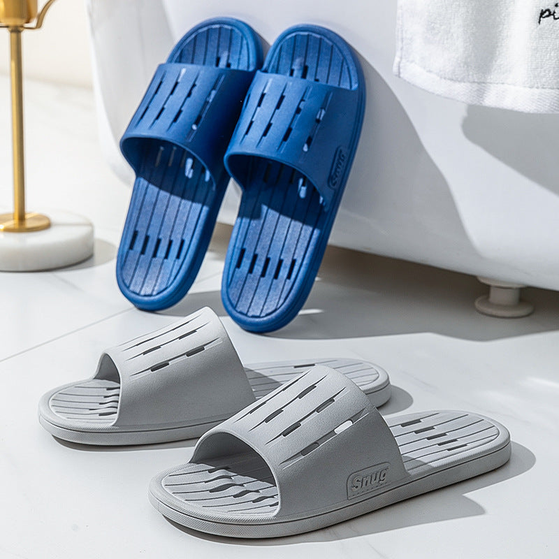 Anti-slip Striped Texture Hollow Design Slippers Women Floor Bathroom House Shoes Summer Indoor Home Slipper Couple