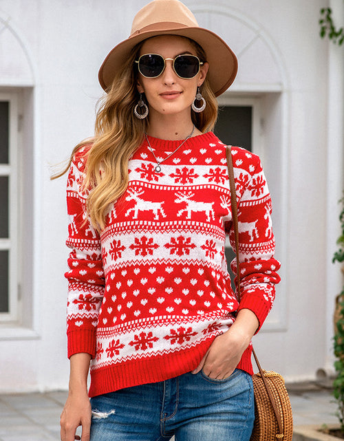 Load image into Gallery viewer, Christmas Sweater Snowflake Pullover Women
