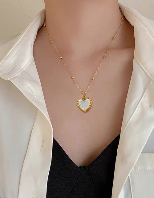 Load image into Gallery viewer, Heart-Shape Love Necklace For Valentines Day Temperamental Personality Minimalist Stove Real Gold Necklace Female
