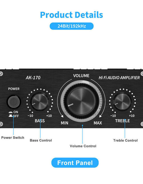 Load image into Gallery viewer, 12V 40W HiFi Power Amplifier Mini Audio Digital Stereo FM AMP Remote
