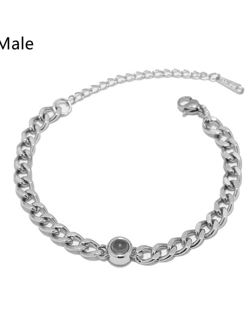 Load image into Gallery viewer, Titanium Steel Men And Women Personalized Photo Projection Custom Family Gathering Pet Couple Birthday Memory Bracelet
