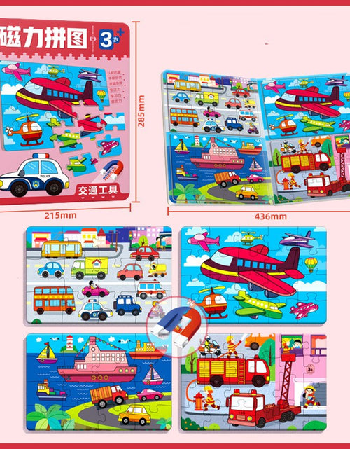 Load image into Gallery viewer, Children&#39;s Car Transportation Magnetic Puzzle Toys
