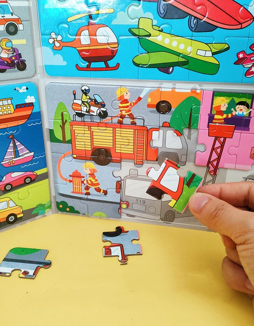 Load image into Gallery viewer, Children&#39;s Car Transportation Magnetic Puzzle Toys
