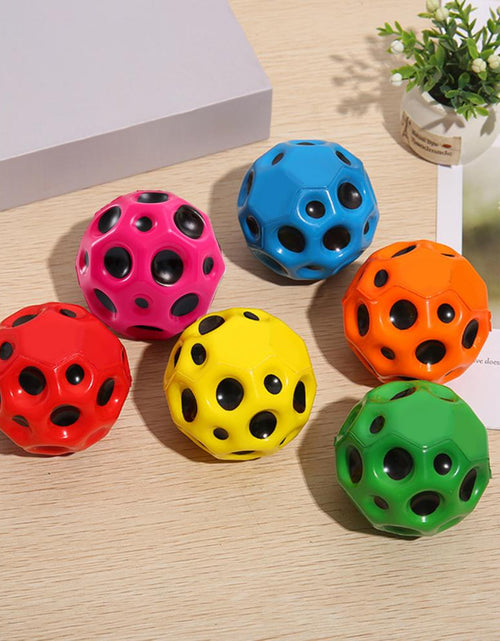 Load image into Gallery viewer, Soft Bouncy Ball Anti-fall Moon Shape Porous Bouncy Ball Kids Indoor Outdoor Toy Ergonomic Design
