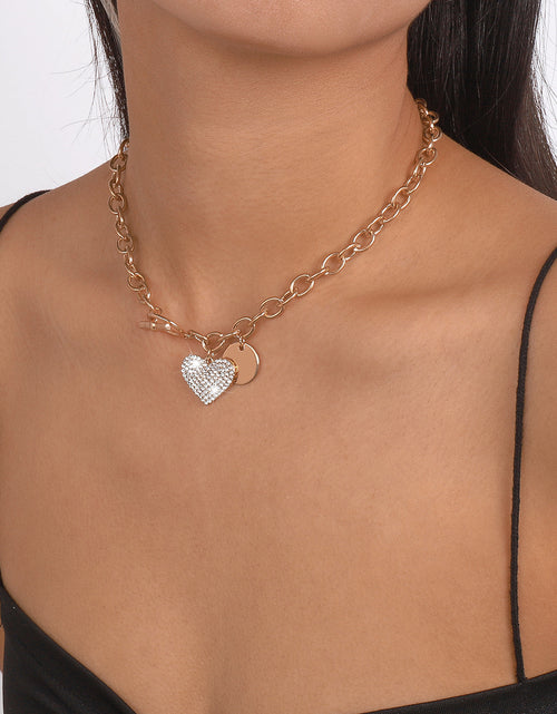 Load image into Gallery viewer, Women&#39;s Round Heart Shape With Imitation Diamond Necklace
