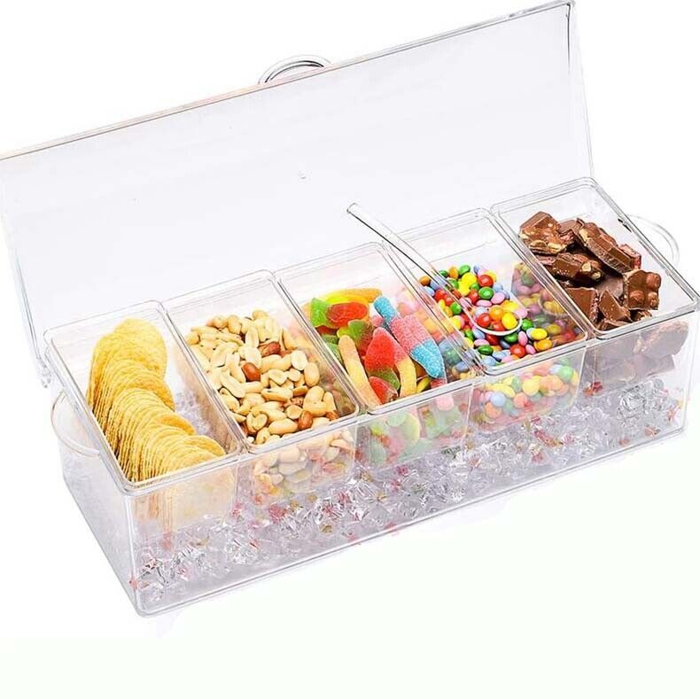 On Ice Bar Fruit Garnish Spice Box Condiment Dispenser Seasoning Storage Kitchen