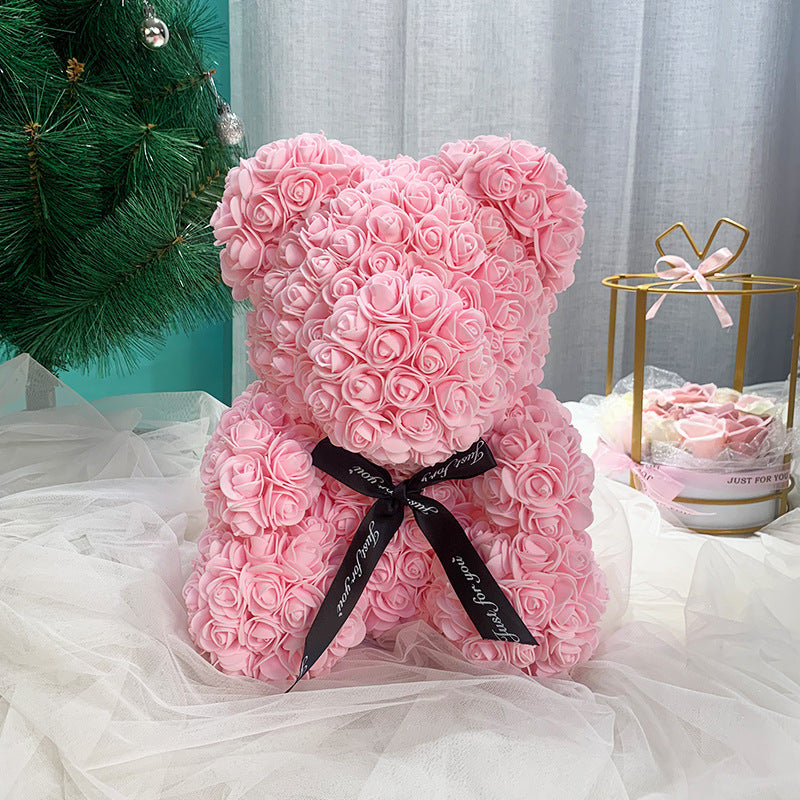 Eternal Life Flower Rose Bear Creative Valentine's Day Gift