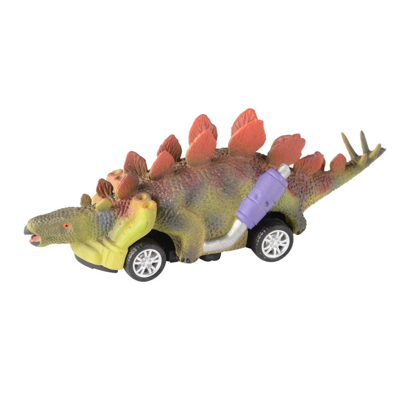 New Dinosaur Pullback Car Four-wheeled Dinosaur Model Car Small Racing Dinosaur Toys Children's Educational Toys