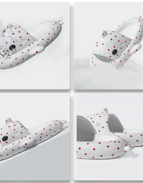 Load image into Gallery viewer, Lovers Shark Slippers Heart Print Shoes Women Men
