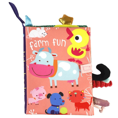 Load image into Gallery viewer, Soft Book Nontoxic Fabric Baby Ratteles Toys Early Education Toys Activity Crinkle Cloth Book Animals Tail for Toddler Infants
