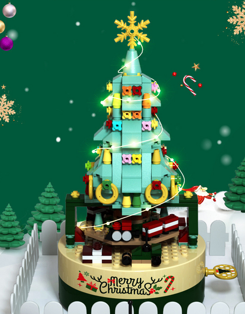 Load image into Gallery viewer, Christmas Tree Blocks Spin Music Box Blocks
