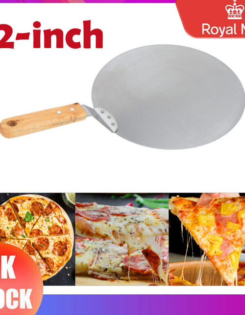 Load image into Gallery viewer, Stainless Steel Pizza Paddle Peel Bakers BBQ Oven Restaurant Tray Wooden Handle
