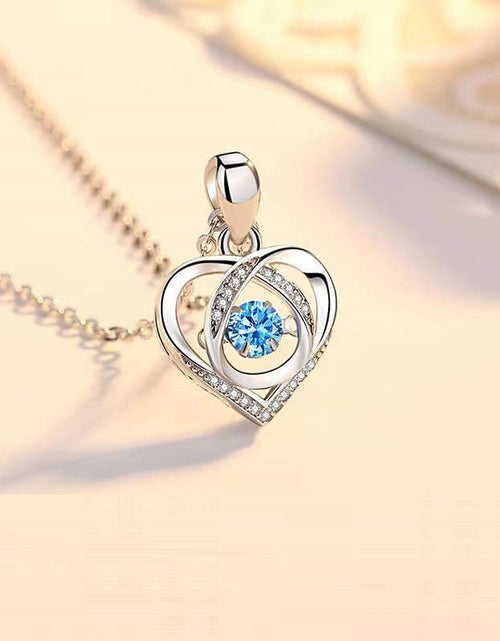 Load image into Gallery viewer, S925 Beating Heart-Shaped Necklace Women Luxury Love Rhinestones Necklace Jewellery Gift For Valentine&#39;s Day
