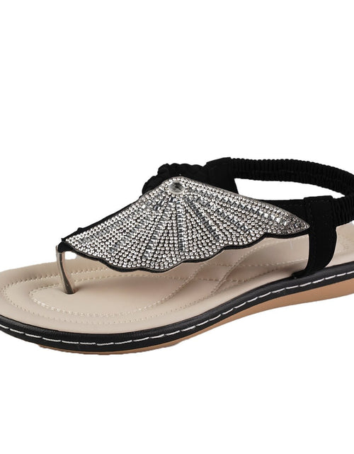 Load image into Gallery viewer, New Rhinestone Shell Flip-Flops Sandals Summer Beach Slippers
