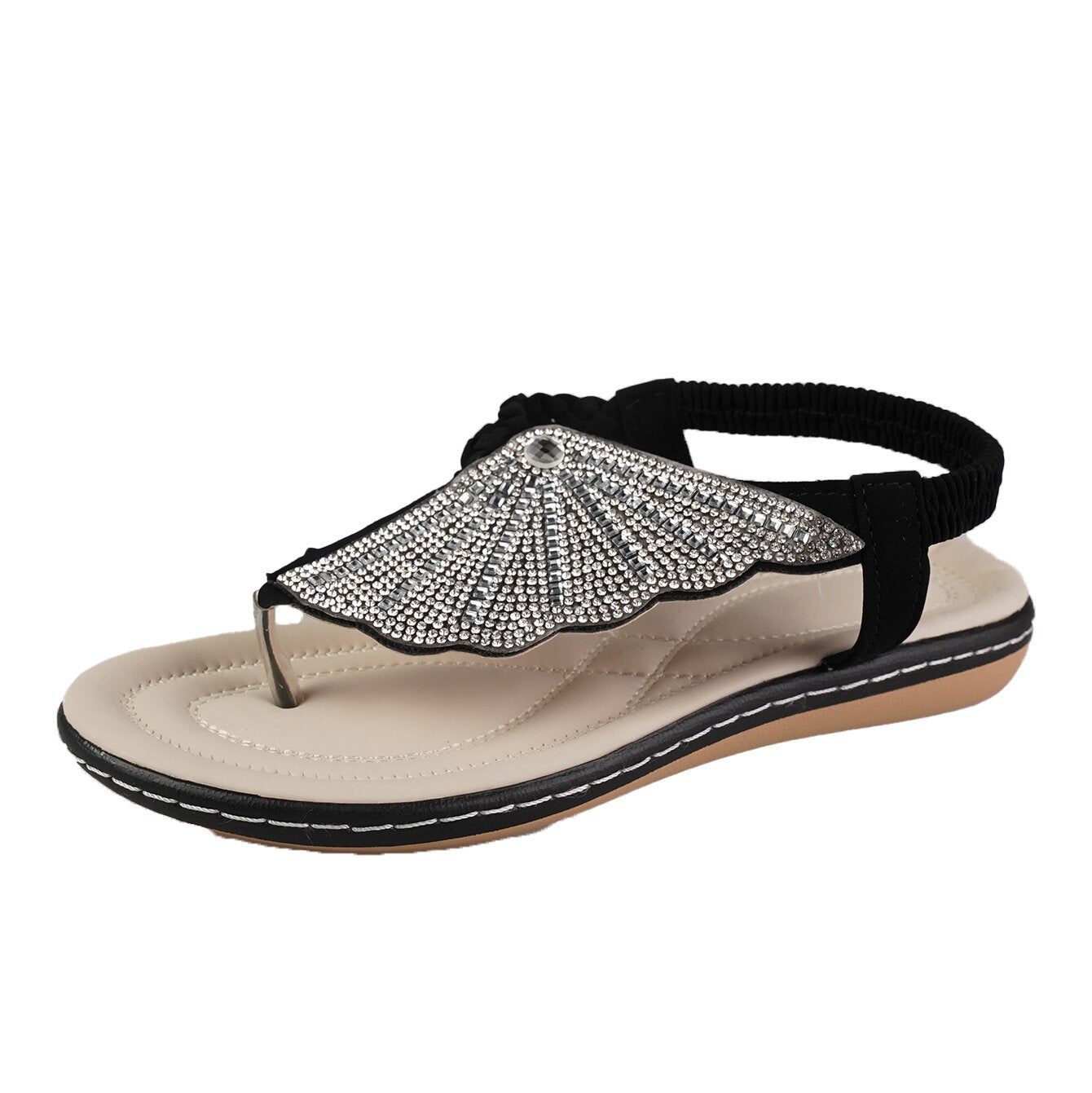 New Rhinestone Shell Flip-Flops Sandals Summer Beach Slippers