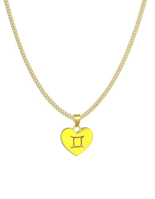 Load image into Gallery viewer, 12 Constellation Love Necklace Ins Personalised Heart-Shaped Necklace Clavicle Chain
