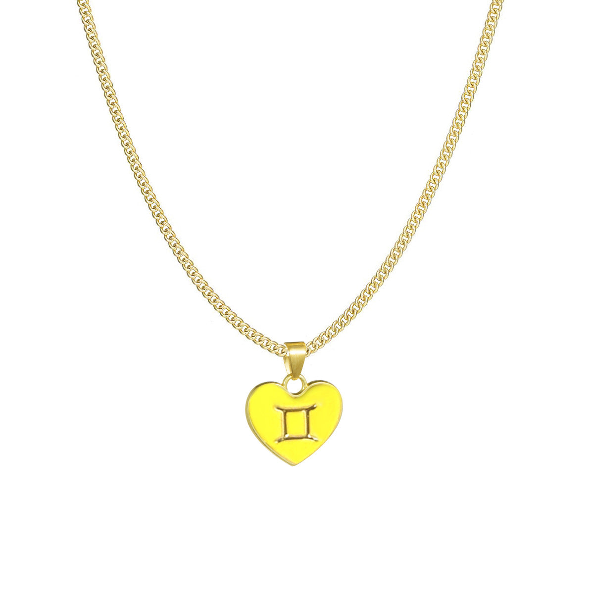 12 Constellation Love Necklace Ins Personalised Heart-Shaped Necklace Clavicle Chain